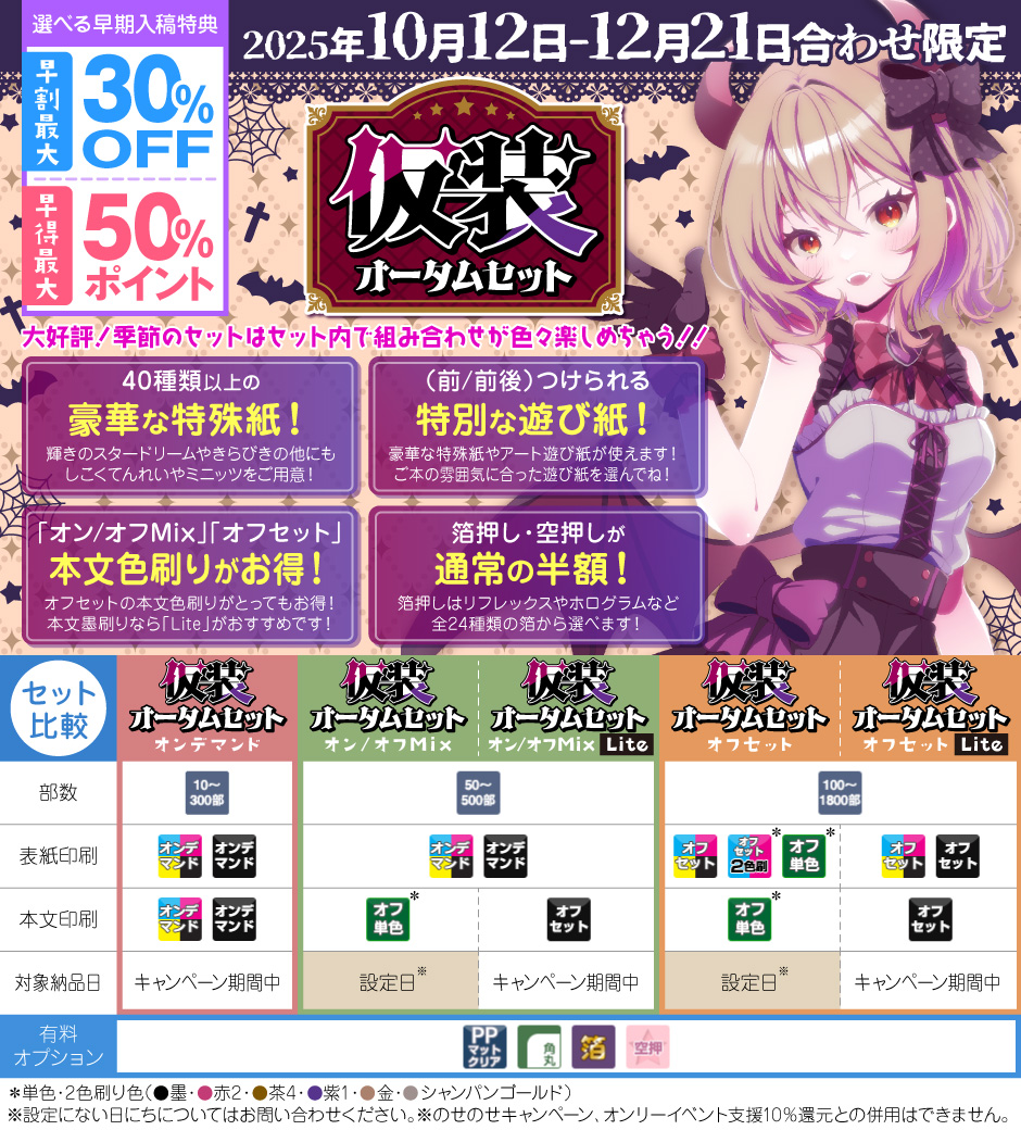 らむね@プロフ必読様 オーダーページ 仮装オータムセット – 同人誌印刷の株式会社ホープツーワン
